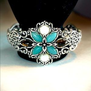 Carolyn Pollack Sterling Amazonite, MOP & Smoky Quartz Cuff